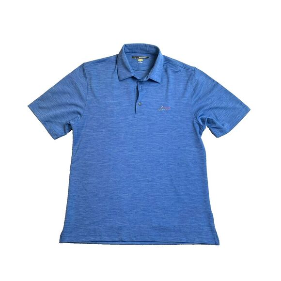 Greg Norman Shirt Adult Medium Blue Play Dry Shark‎ Performance Golf Polo Mens - Picture 1 of 7